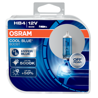 Žiarovka HB4 OSRAM CoolBlue Booster 12V 80W HyperBlue Modrá +50% svetla Set 2ks