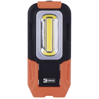 Ručné montážne svietidlo LED EMOS 3W inšpekčné na batérie s háčikom a magnetom