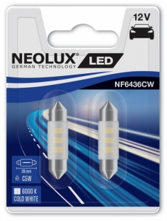 Autožiarovka LED C5W NEOLUX Retrofit Sufit 12V 36mm SV8,5-8 Studená Biela Set